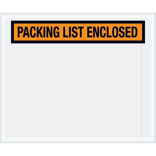 Tape Logic Preprinted Packing List Envelopes, Packing List Enclosed, 10in x 12in, Orange, Case Of 500