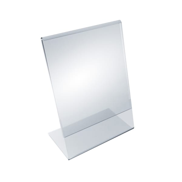 Azar Displays Acrylic L-Shaped Sign Holders, 8 1/2in x 5 1/2in, Clear, Pack Of 10