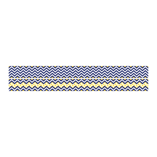 Barker Creek Double-Sided Straight-Edge Border Strips, 3in x 35in, Chevron Navy, Pack Of 12