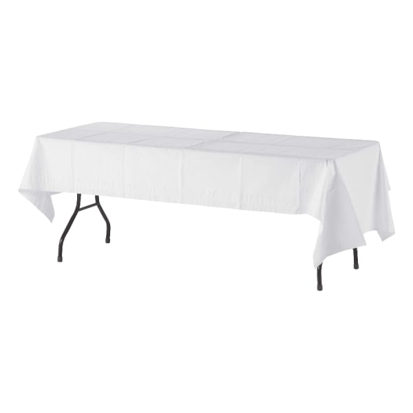 Tatco White Paper Table Covers, 54in x 108in, White, Box Of 20