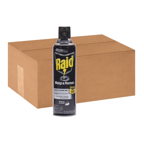 Raid Wasp and Hornet Killer 33 - Spray - Kills Wasp, Hornet, Mud Dauber, Yellow Jacket - 14 fl oz - White - 12 / Carton