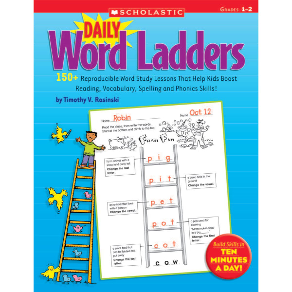 Scholastic Daily Word Ladders: Grades 1-2, 176 Pages (88 Sheets)