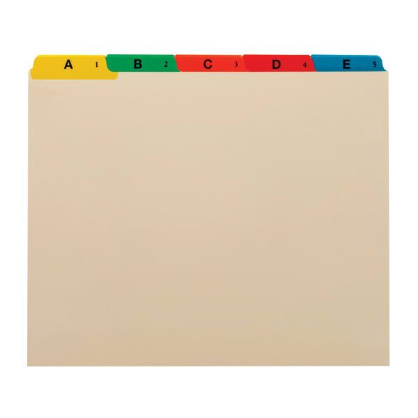 Office Depot Brand Manila A To Z File Guides, Letter Size, Manila, Pack Of 25