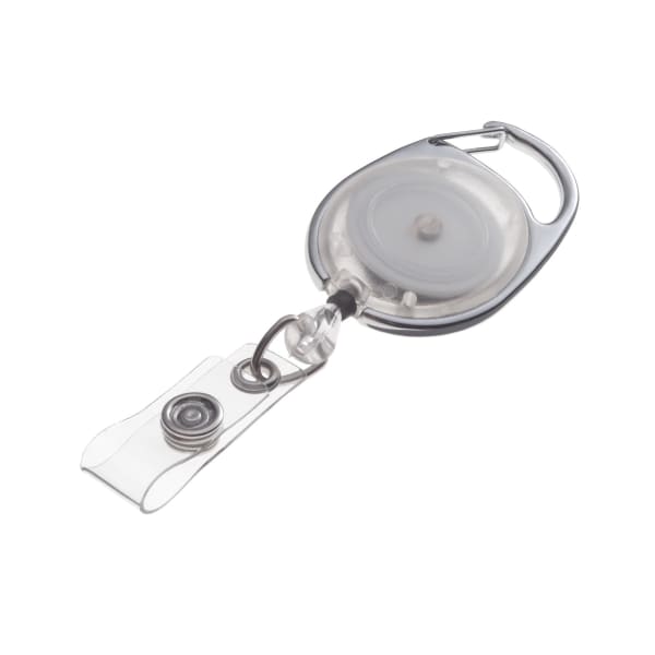 Swingline GBC Translucent Retractable Carabiner Badge Reels, Clear, Pack Of 25