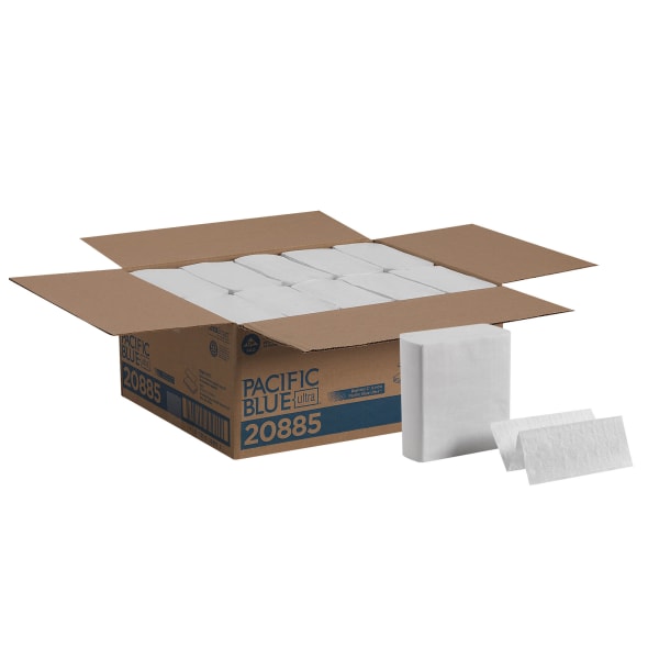 Pacific Blue Ultra by GP PRO, 1-Ply, Z-Fold Paper Towels, 8in X 10.8in, 40% Recycled, White, 260 Sheets per Pack, 10 Packs Per Case