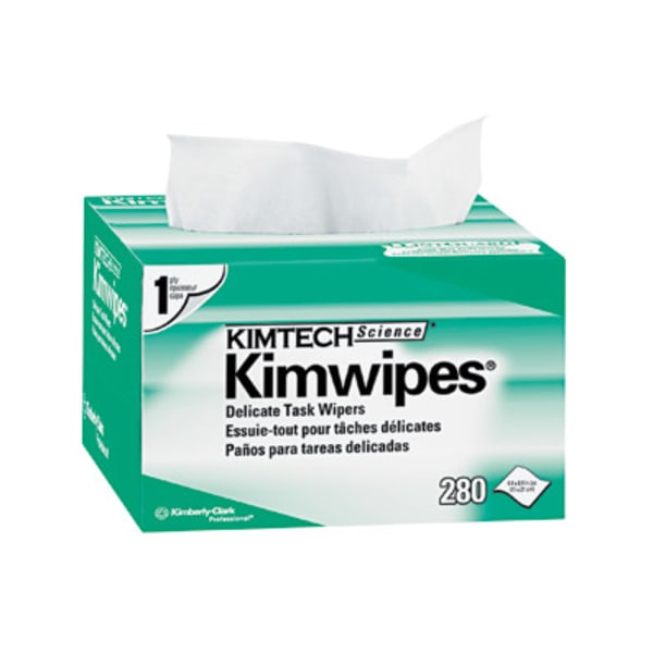 Kimberly Clark Kimtech Science Kimwipes Delicate Task Wipers, 4 2/5in x 8 2/5in, 280 Per Pack, Case Of 60 Packs