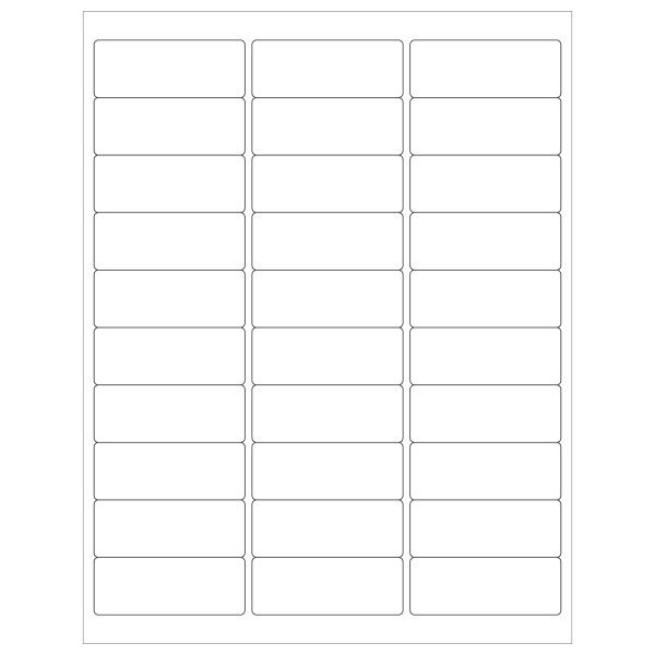 Tape Logic Weather-Resistant Laser Labels, LL251WR, Rectangle, 2 5/8in x 1in, White, Case Of 3,000