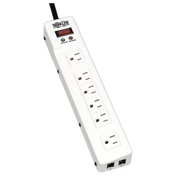 Eaton Tripp Lite Series Surge Protector Power Strip 120V RJ11 RT Angle 6 Outlet Metal 15ft Crd - Surge protector - TLM626TEL15
