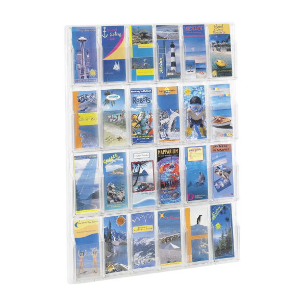 Clear Literature Rack, Pamphlet, 24 Pockets