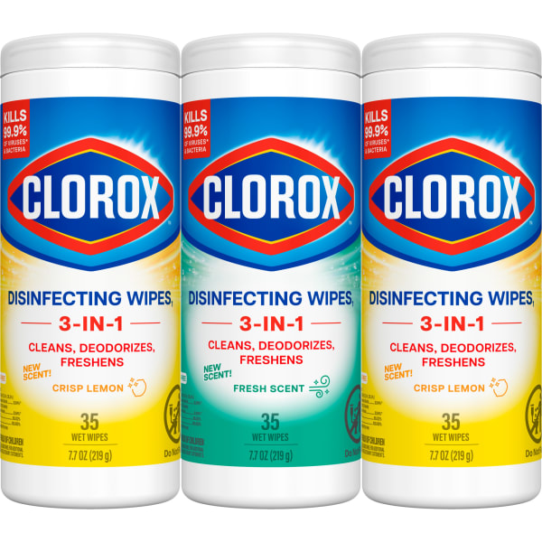 Clorox Disinfecting Cleaning Wipes Value Pack, 35 Count Each, Pack of 3