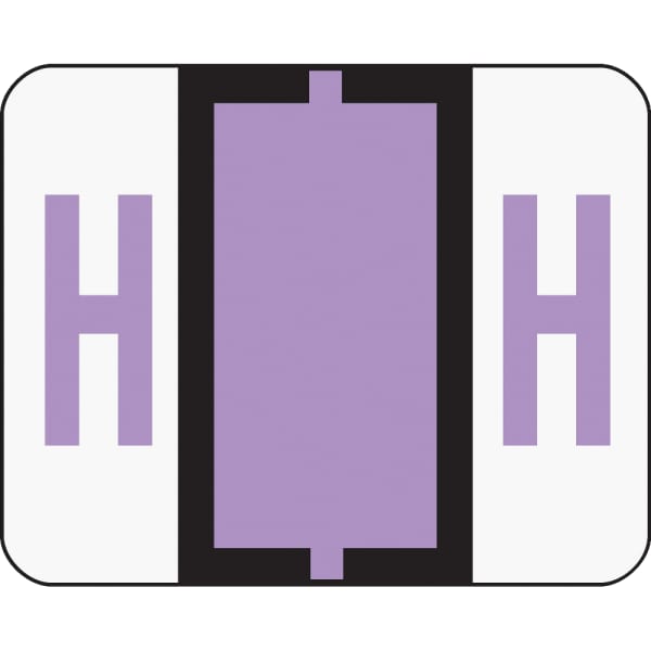 Smead BCCR Bar-Style Permanent Alphabetical Labels, H, Lavender, Roll Of 500