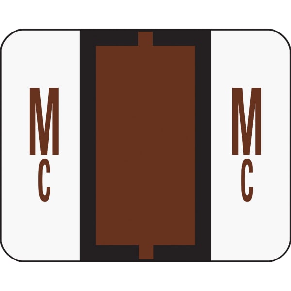 Smead BCCR Bar-Style Permanent Alphabetical Labels, Mc, Brown, Roll Of 500