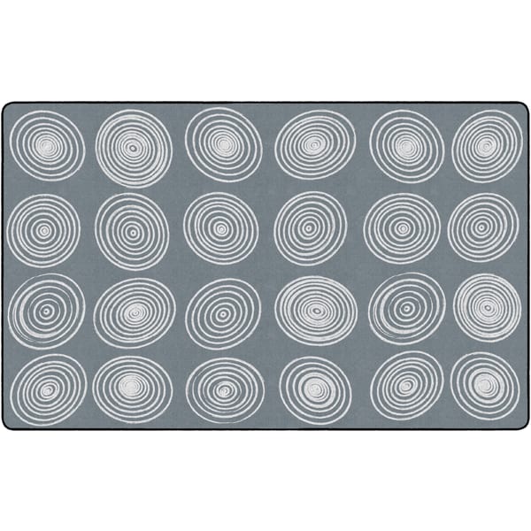 Flagship Carpets Circles Rug, Rectangle, 7ft 6in x 12ft, Gray/White