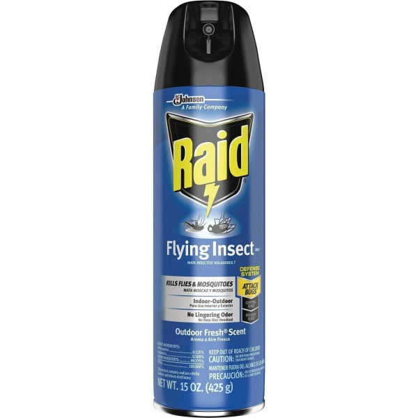 Raid Flying Insect Killer 15 oz - Spray - Kills Flies, Mosquitoes, Gnats, Hornet, Moths, Fruit Fly, Wasp, Yellow Jacket, Bugs - 15 fl oz - Off White