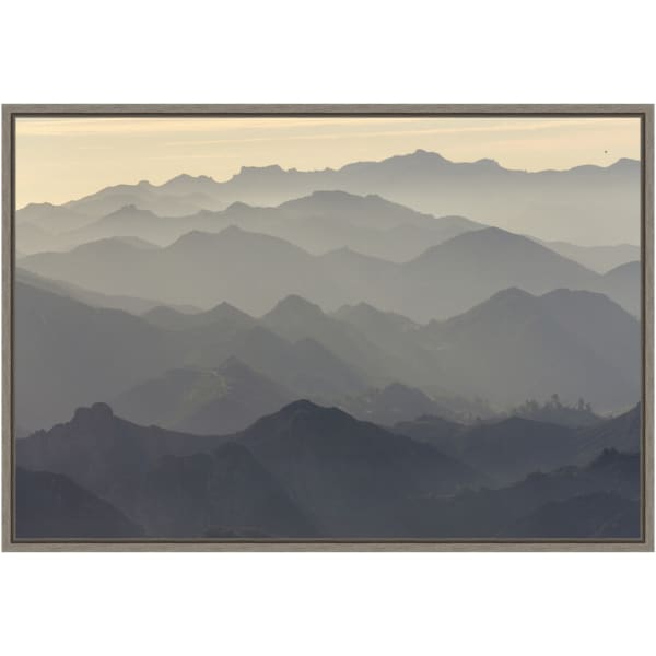 Amanti Art Santa Monica Mountains by Rob Sheppard Framed Canvas Wall Art Print, 23in x 16in, Graywash