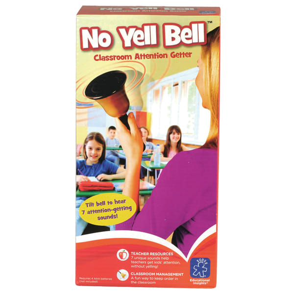 Educational Insights No Yell Bell Classroom Attention-Getter, 10in x 4in, Gold/Black, Pre-K - Grade 5