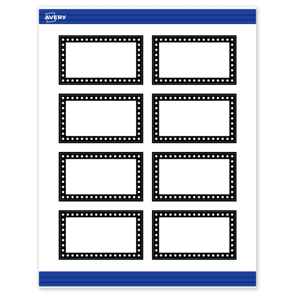Avery Printable Cards With Sure Feed Technology, 2in x 3-1/2in, Matte White With Black And White Polka Dots, Pack Of 80