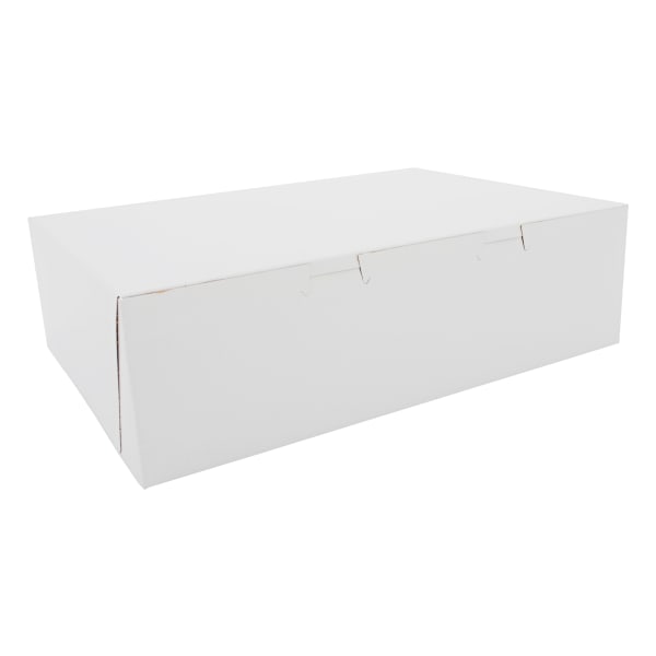 SCT Tuck-Top Bakery Boxes, 4inH x 14inW x 10inD, White, Pack Of 100 Boxes
