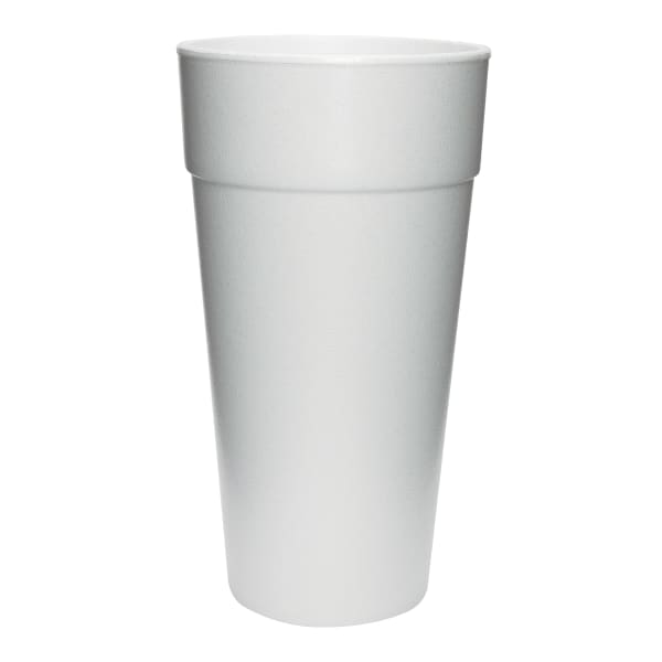Dart Insulated Foam Cups, 24 Oz, White, 20 Cups Per Bag, Carton Of 25 Bags