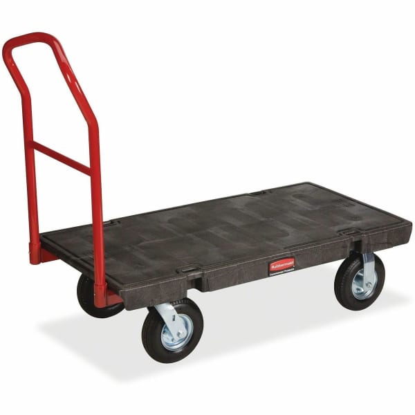 Rubbermaid Heavy-duty Platform Truck - Push Handle Handle - 1000 lb Capacity - 4 Casters - Resin, Metal, Hig - 443600BLA