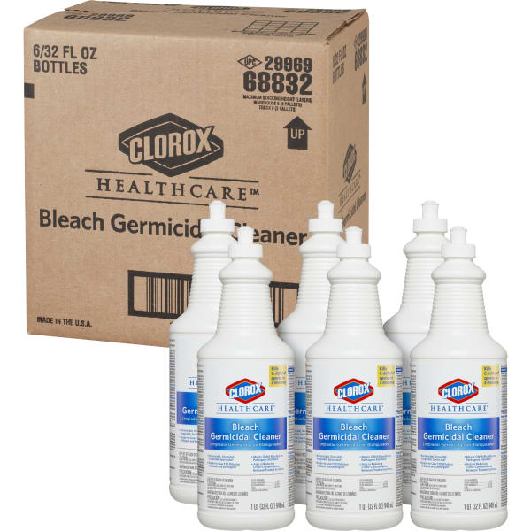 Clorox Healthcare Pull-Top Bleach Germicidal Cleaner - Ready-To-Use - 32 fl oz (1 quart) - Disinfectant, Fast Acting, Refillable, Cleanse, Anti-corrosive, Versatile, Anti-bacterial - White - 6 / Carton