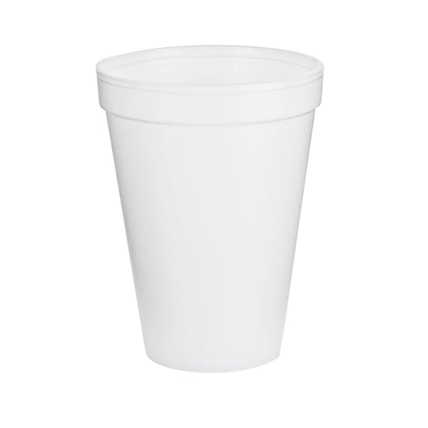 Dart Insulated Foam Drinking Cups, White, 12 Oz, Box Of 1,000, DCC12J16
