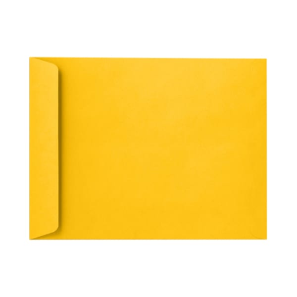 LUX Open-End 9in x 12in Envelopes, Peel & Press Closure, Sunflower Yellow, Pack Of 500