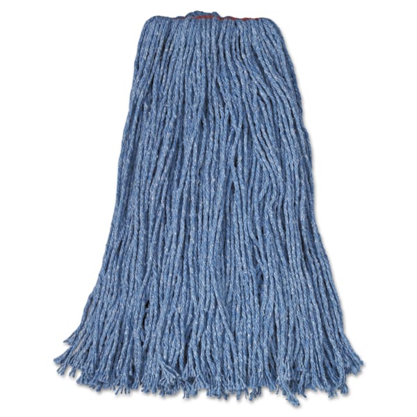 Rubbermaid Commercial Cotton/Synthetic Cut-End Mop Heads, 24 Oz, 1in Band, Carton Of 12 Mop Heads