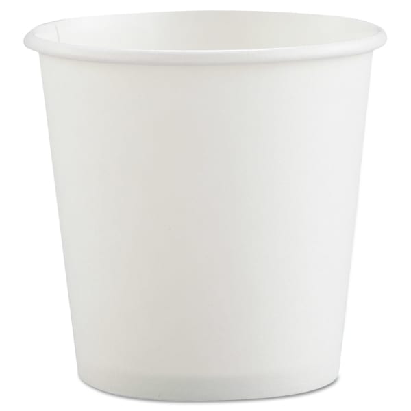 Solo Cup Single-Sided Polycoated Paper Hot Cups, 4 oz, White, Case Of 1,000