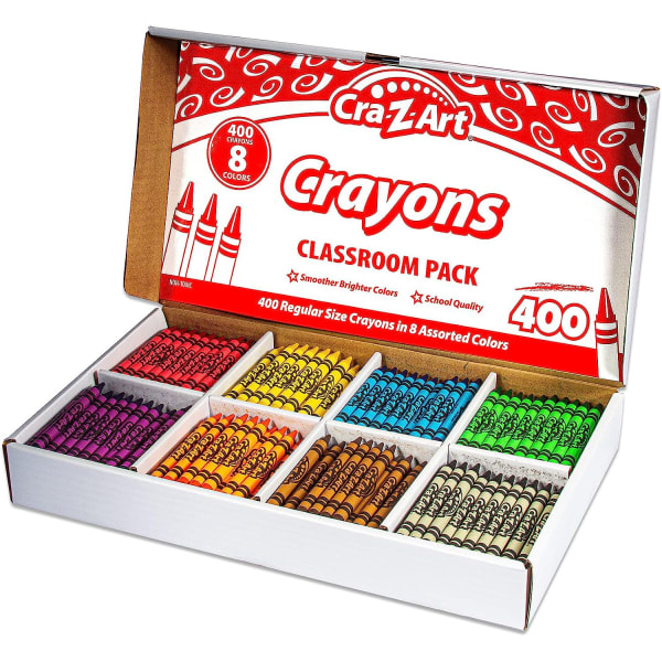 Cra-Z-Art Crayons Class Pack, 3-5/8in, Assorted Colors, Pack Of 400 Crayons