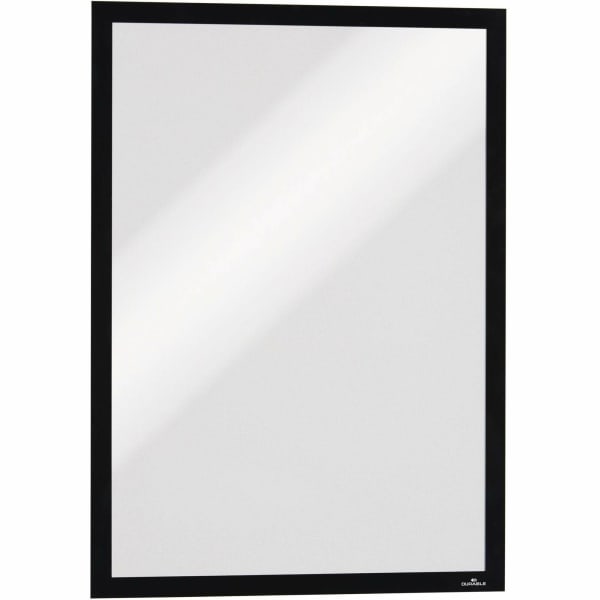 DURABLE DURAFRAME Self-Adhesive Magnetic Tabloid Sign Holder - Horizontal or Vertical, 12.25in x 18in Frame Size - Holds 11in x 17in Insert, 2 -Pack, Black