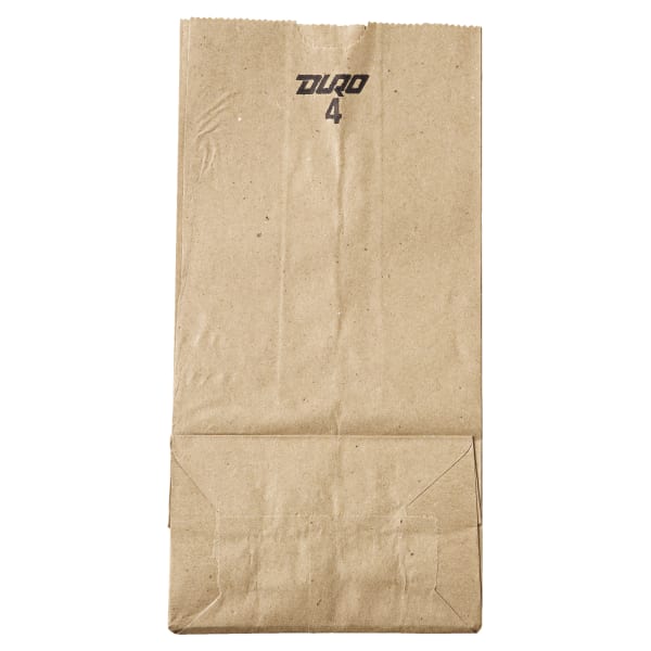 General Supply Natural Paper Grocery Bags, #4, 30 Lb, 9 3/4in x 5in x 3 1/3in, Kraft, Case Of 500