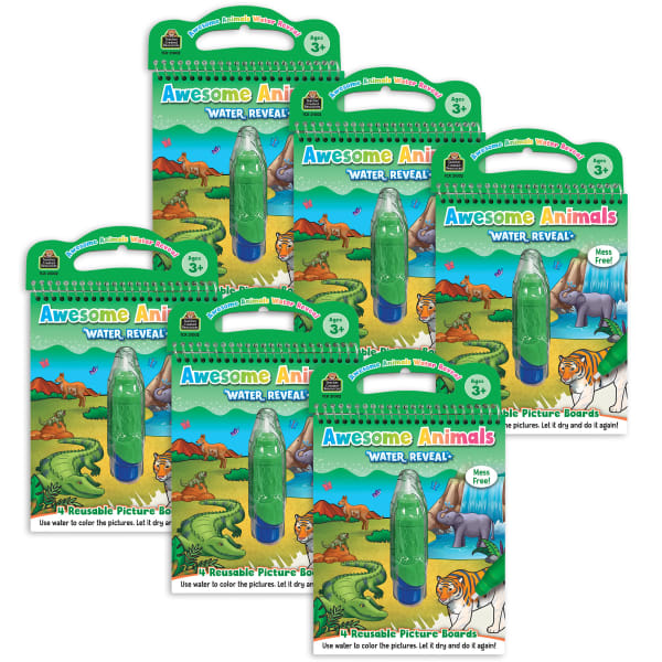 Teacher Created Resources Water Reveal Books, Awesome Animals, Bundle Of 6 Sets