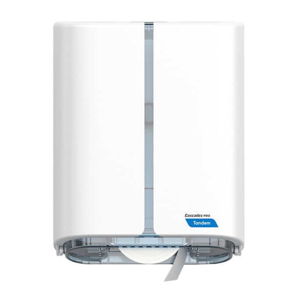 Cascades PRO Tandem JRT Bathroom Tissue Dispenser, PRO, Single Jumbo Roll, White