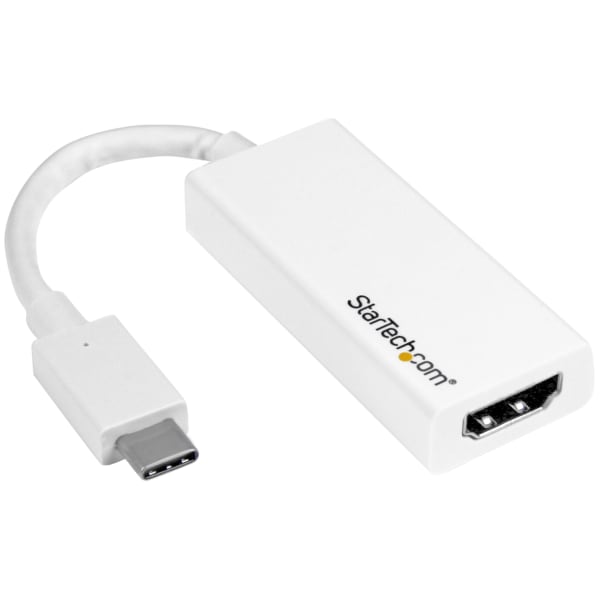 StarTech.com - USB-C to HDMI Adapter - 4K 30Hz - White - USB Type-C to HDMI Adapter - USB 3.1 - Thunderbolt 3 Compatible - USB C to HDMI adapter supports 4K resolutions - Reversible USB-C also connects to your Thunderbolt 3 based device