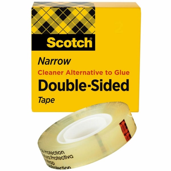 Scotch Double-Sided Tape, 1/2inx 1,296in, Clear