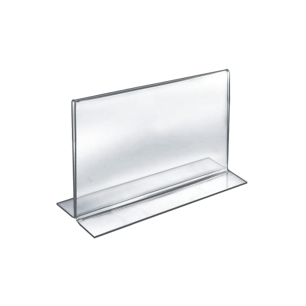 Azar Displays Double-Foot Acrylic Sign Holders, 8 1/2in x 11in, Clear, Pack Of 10