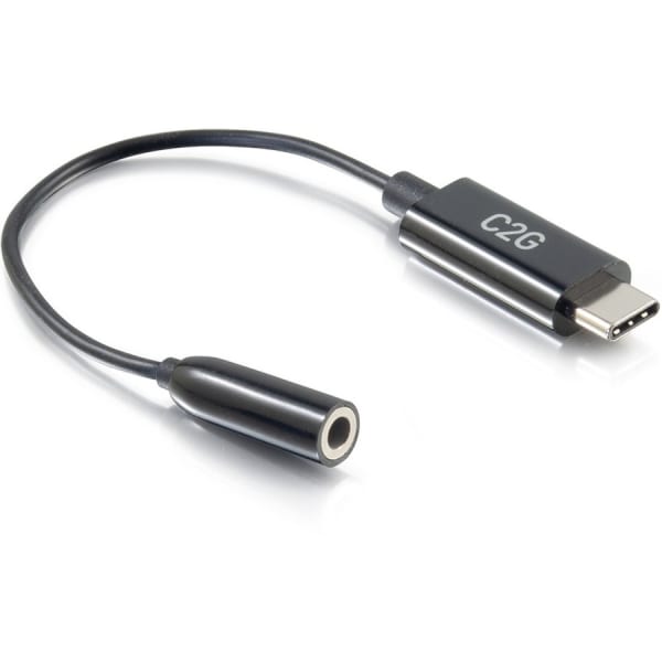 C2G USB C to 3.5mm Audio Adapter - USB C to AUX Cable - USB C to Headphone Jack - 0.39in Mini-phone/USB Audio Cable for Headphone, Speaker, Smartphone, Tablet, Audio Device - First End: 1 x Mini-phone Stereo Audio - Female