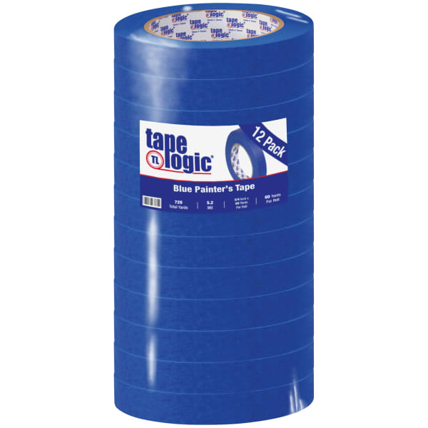 Tape Logic 3000 Painters Tape, 3in Core, 0.75in x 180ft, Blue, Case Of 12