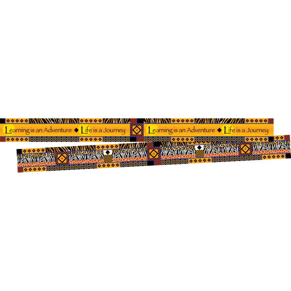 Barker Creek Double-Sided Straight-Edge Border Strips, 3in x 35in, Africa, Pack Of 12