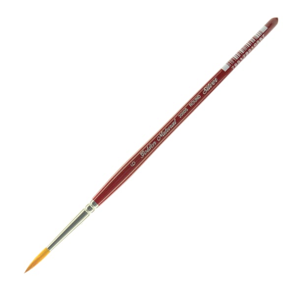Silver Brush Golden Natural Series Paint Brush 2000S, Size 6, Round, Natural and Synthetic Blend, Red