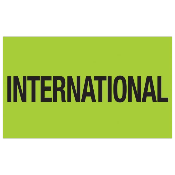 Tape Logic Preprinted Special Handling Labels, DL1118, International, Rectangle, 3in x 5in, Fluorescent Green, Roll Of 500