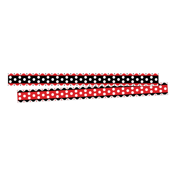 Barker Creek Double-Sided Border Strips, 3in x 35in, Just Dotty, Set Of 24