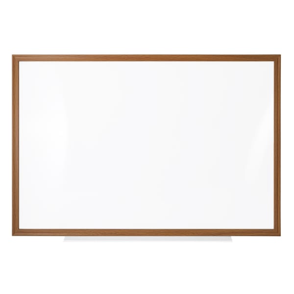 Office Depot Brand Non-Magnetic Melamine Dry-Erase Whiteboard, 24in x 36in, Wood Frame With Oak Finish