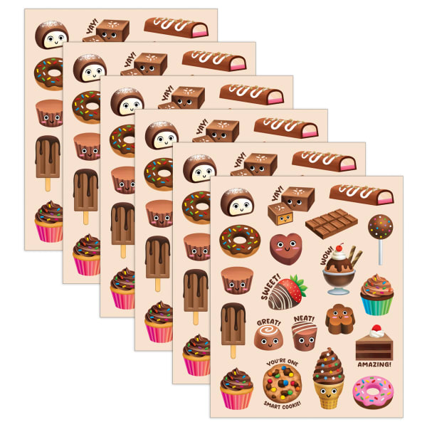 Teacher Created Resources Smelly Stickers, Chocolate, 120 Per Pack, Set Of 6 Packs
