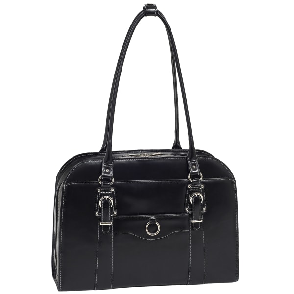 McKleinUSA Hillside Leather Ladies Briefcase, Black
