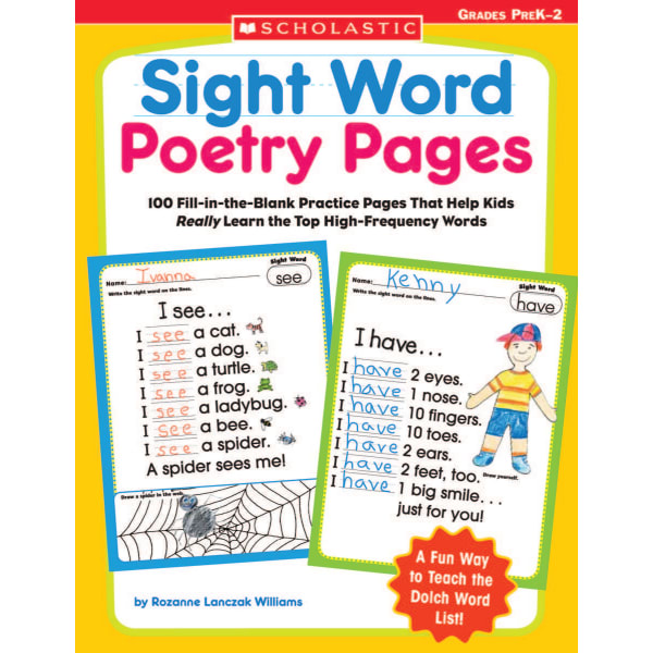 Scholastic Sight Word Poetry Pages