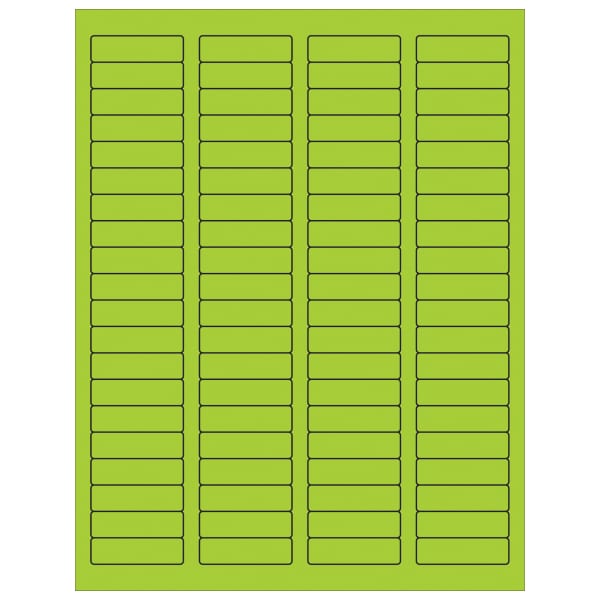 Tape Logic Permanent Labels, LL170GN, Rectangle, 1 3/4in x 1/2in, Fluorescent Green, Case Of 8,000