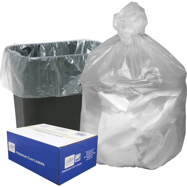 Berry High Density Commercial Can Liners - Small Size - 16 gal Capacity - 24in Width x 33in Length x 0.31 mil (8 Micron) Thickness - High Density - Natural - Resin - Garbage - 1000 / Carton