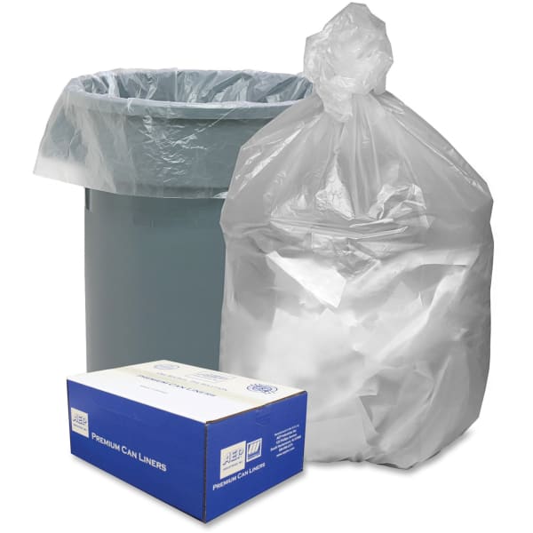 Berry High Density Commercial Can Liners - Medium Size - 30 gal Capacity - 30in Width x 37in Length x 0.31 mil (8 Micron) Thickness - High Density - Natural - Resin - Garbage - 500 / Carton